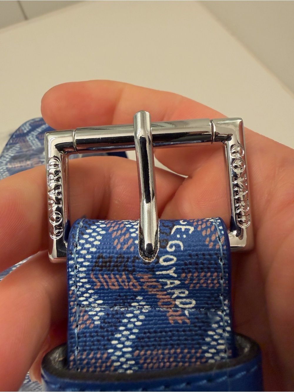 Goyard Blue Monogram Belt – Size 30-32 Waist - Picture 9 of 16
